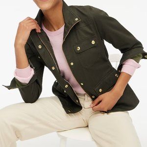 J Crew Resin-Coated Twill Field Jacket